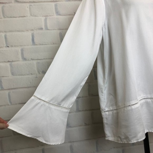 NWT Crown & Ivy White Tencel Blouse Size XL - Picture 5 of 9